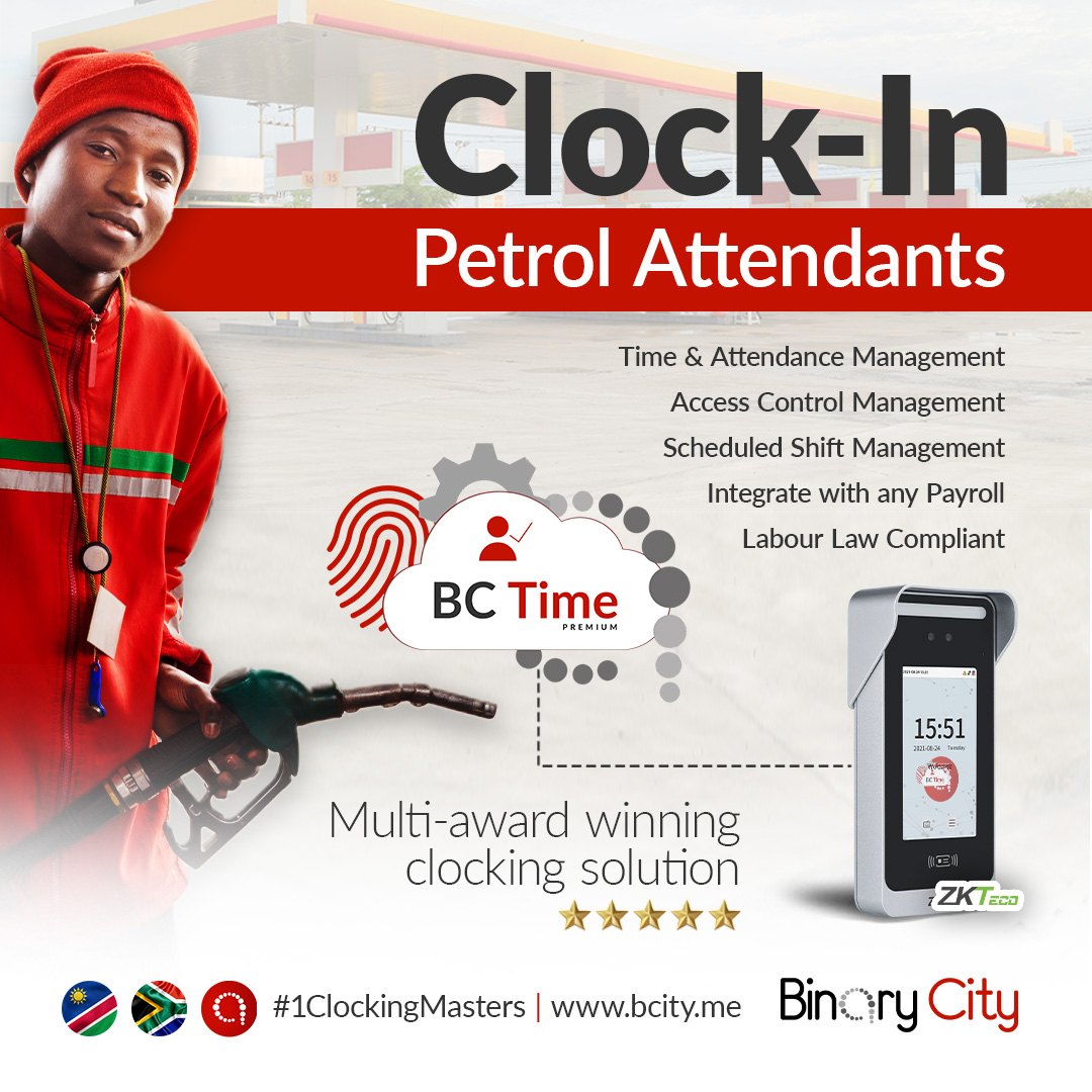 clocking solution for garages and petrol stations